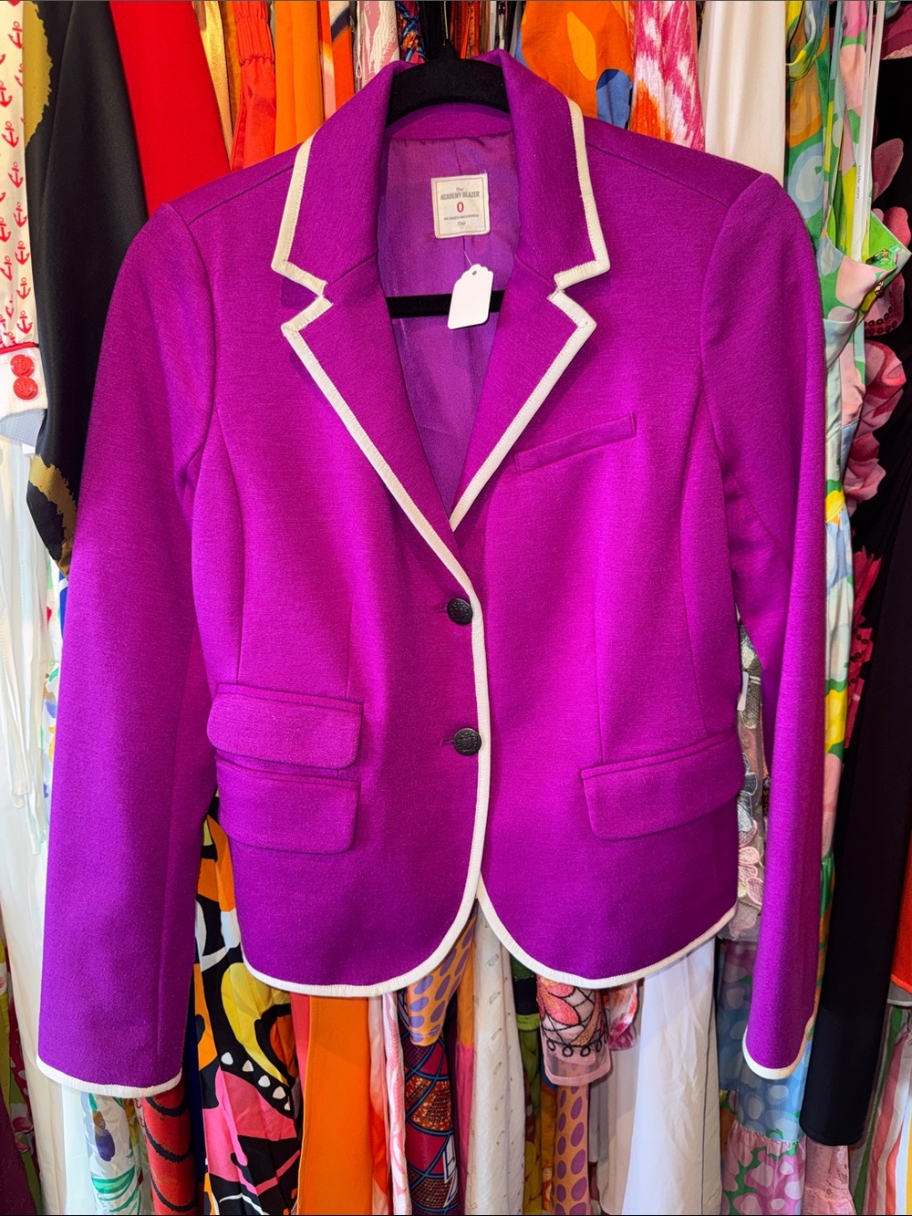 Gap: The Academy Blazer Bright Purple Contrast-Trim Blazer Jacket